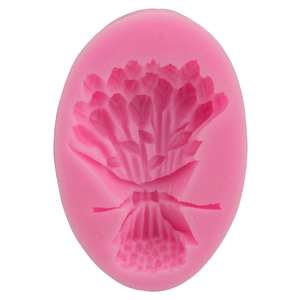 Pink silicone tulip bouquet mold for DIY cake decorating and baking crafts