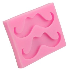 Stampo in silicone rosa a forma di baffi per decorazione torte e cioccolato fai da te