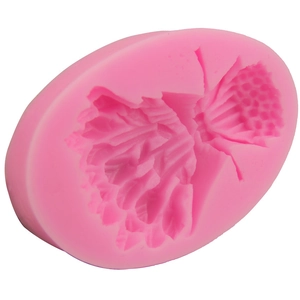 Pink tulip flower silicone mold for DIY cake fondant baking and handmade soap crafts