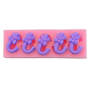 Christmas Candy Cane Bowknot Silicone Cake Mold DIY Fondant Chocolate Candy Mold For Baking Festive Party Dessert Decor