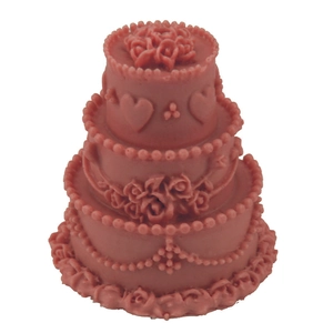 3D multi-layer cake silicone mold with rose floral and heart textures for DIY baking