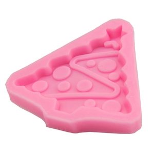 Pink Christmas tree silicone mold for DIY cake baking, soap making, and festive decorations