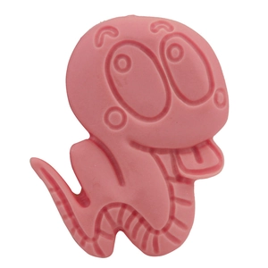 Pink cartoon snake-shaped silicone cake mold for DIY baking and handmade soap making