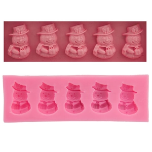 Christmas Snowman Silicone Fondant Mold Chocolate Cake Decorating Tool Heat Resistant Kitchen Baking Accessory DIY Craft
