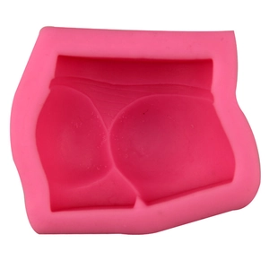 Pink silicone mold featuring 3D female lower body and thong design for DIY baking and soap
