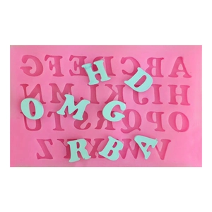 Uppercase English Alphabet Silicone Cake Mold DIY Alphabet Fondant Baking Tool For Chocolate Jelly Soap Making Pink Mold