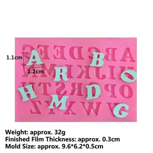 Pink silicone uppercase alphabet mold for DIY baking and chocolate cake decorating