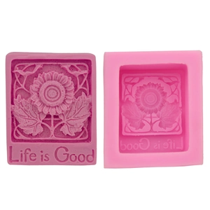 Sunflower Silicone Cake Mold With Relief Letter Pattern Fondant Baking Tool For Handmade Soap Chocolate Resin Craft Molds