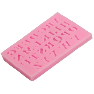 Pink silicone alphabet mold with 26 letters for cake decorating and DIY baking tools