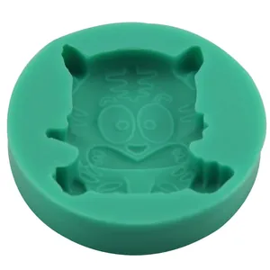 Mint green silicone mold featuring a cute tiger shape for cake decorating and DIY crafts