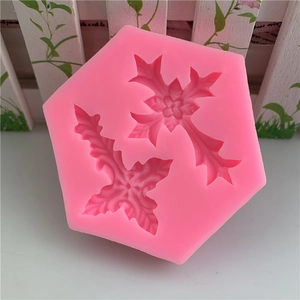 Rosa sechseckige Silikonform mit zwei Kreuzblumen-Mustern für DIY-Backen und Fondant