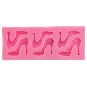 Stampo in silicone rosa con 6 forme di tacchi alti per fondente e decorazioni