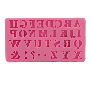Pink 3D uppercase alphabet silicone mold for DIY fondant and cake decoration