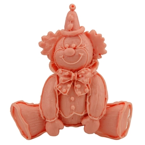 Funny clown silicone cake mold for DIY fondant baking and soap making in pink