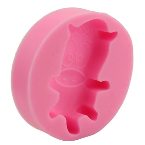 Moule rond en silicone rose avec petit cheval de dessin animé pour pâtisserie DIY