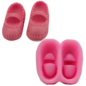 Stampo dettagliato in silicone per scarpine da neonato e decorazione di torte