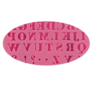 Pink 3D alphabet silicone mold with 26 uppercase letters for DIY cake fondant and chocolate