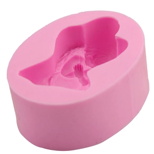 3D angel baby silicone cake mold in pink for fondant baking and DIY craft projects