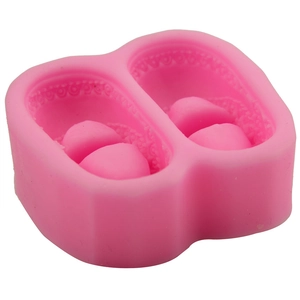 Stampo in silicone rosa per scarpine da neonato per fondant e sapone fai-da-te