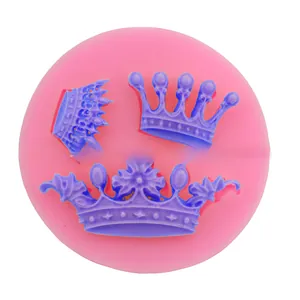 Macro shot of 3D crown silicone mold for DIY fondant cake and chocolate baking tools