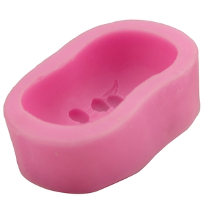 Pink olive leaf silicone mold for DIY fondant cakes and creative handmade soap making