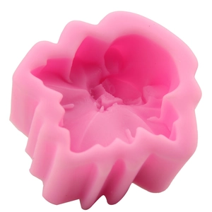 Pink silicone mold with flower wave pattern for DIY soap and cake baking tools