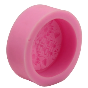 Pink silicone mold featuring traditional Chinese Double Happiness and floral relief design