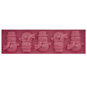5-cavity pink silicone snowman mold for chocolate fondant cake DIY baking tools