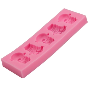 5-cavity snowman silicone fondant mold for chocolate cake and DIY baking tools