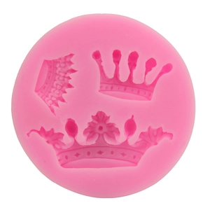 Pink 3D crown silicone mold for fondant cake decorating and DIY baking chocolate