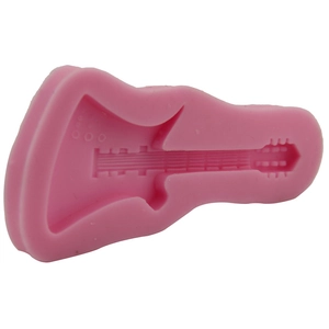 Stampo in silicone per chitarra elettrica rosa per decorare torte e cioccolato
