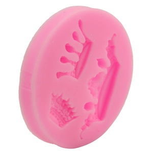 3D crown silicone mold for DIY fondant and chocolate baking in vibrant pink finish