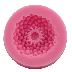 Pink silicone sunflower mold for fondant cake decorating and DIY floral crafts