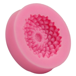 Pink silicone sunflower mold for DIY fondant cake baking and handmade candle crafts