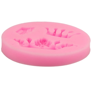 Pink 3D crown and flower silicone mold for DIY fondant cake decorating and crafts
