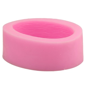 Pink oval silicone leaf fondant mold with wave texture for cake decorating and DIY baking
