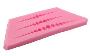 Pink silicone bead chain mold for fondant cake border decoration and DIY baking crafts
