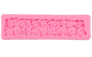 Stampo in silicone rosa con fiori di quadrifoglio per decorazione torte e cioccolato