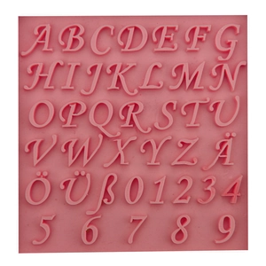 Pink silicone alphabet and number mold for fondant cake decorating and DIY baking tools