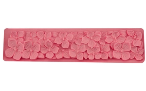 Stampo in silicone rosa con motivi di ortensie per la decorazione di bordi per torte