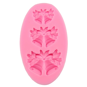 Moule en silicone rose avec cloches de Noël pour gâteaux et chocolat DIY