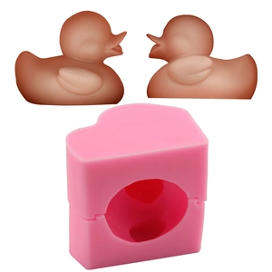 Moule en Silicone en Forme de Canard 3D pour Gâteau Fondant Chocolat Savon Fait Main DIY Outil de Cuisson Moule Rose