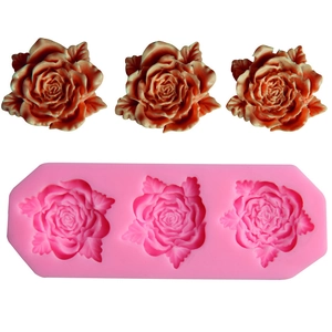 Rose Flower Silicone Mold For Fondant Cake Decorating Chocolate Candy Sugarcraft Baking Tool Heat Resistant Floral Pink Mold