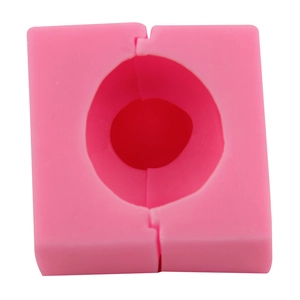 Moule en silicone rose avec cadre carré et cavité ronde pour savon et bougies DIY
