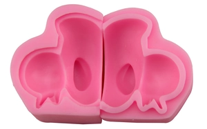 Moule en silicone rose 3D canard en deux parties pour fondant, chocolat et artisanat