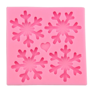 Stampo in silicone rosa con fiocchi di neve per decorazione torte natalizie fai da te