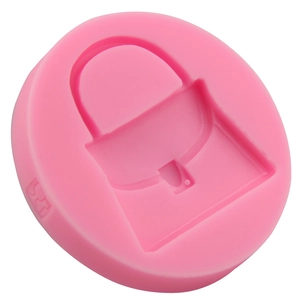 Pink round silicone handbag mold for chocolate fondant cake decorating tools