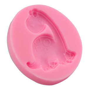 Stampo in silicone rosa a forma di dinosauro per decorazione torte e artigianato