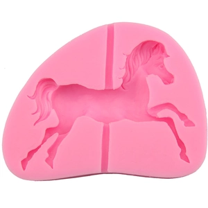 Pink carousel horse silicone mold for DIY cake fondant and chocolate decoration