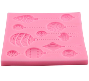 Pink silicone mold for Christmas ornaments fondant cakes and chocolate making tools